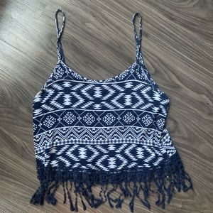 Tribal cropped tank top